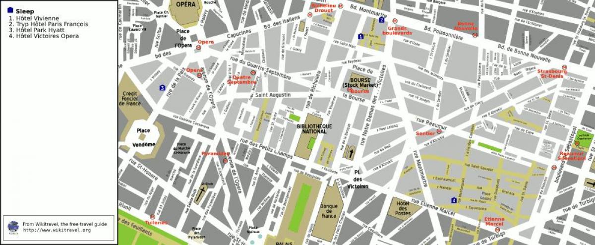 Mappa di 2 ° arrondissement di Parigi
