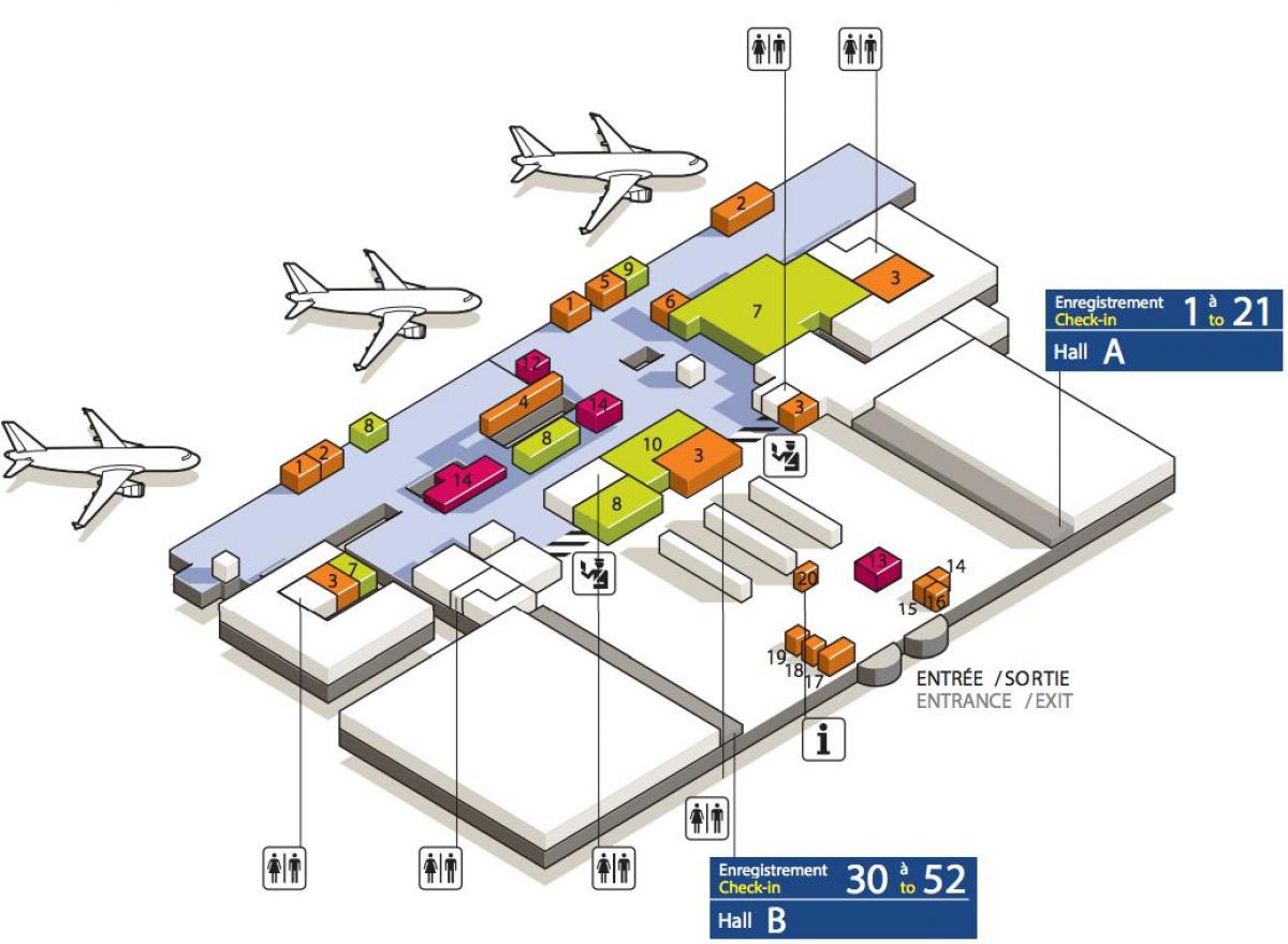 Mappa di aeroporto CDG terminal 3