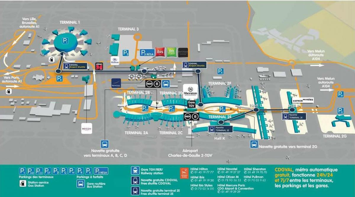 Mappa di aeroporto CDG