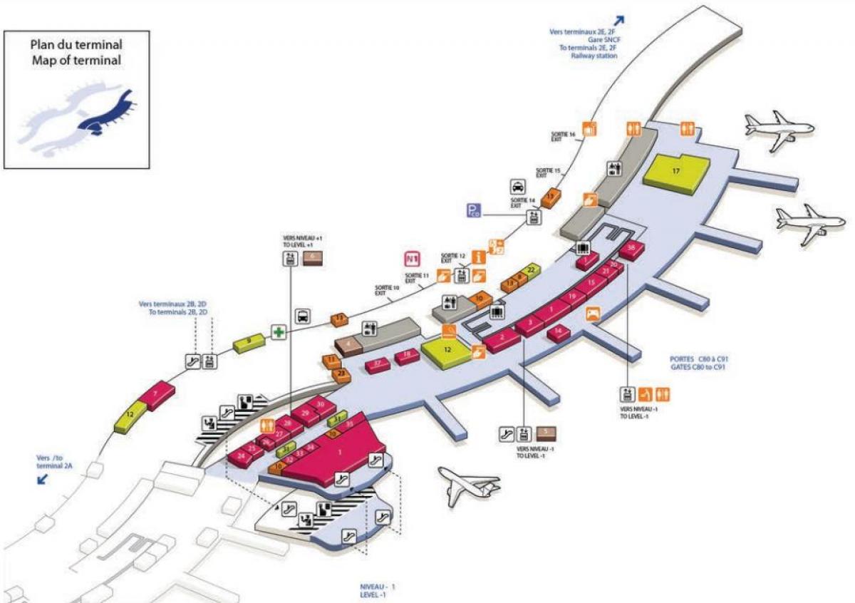 Mappa di aeroporto CDG terminal 2C