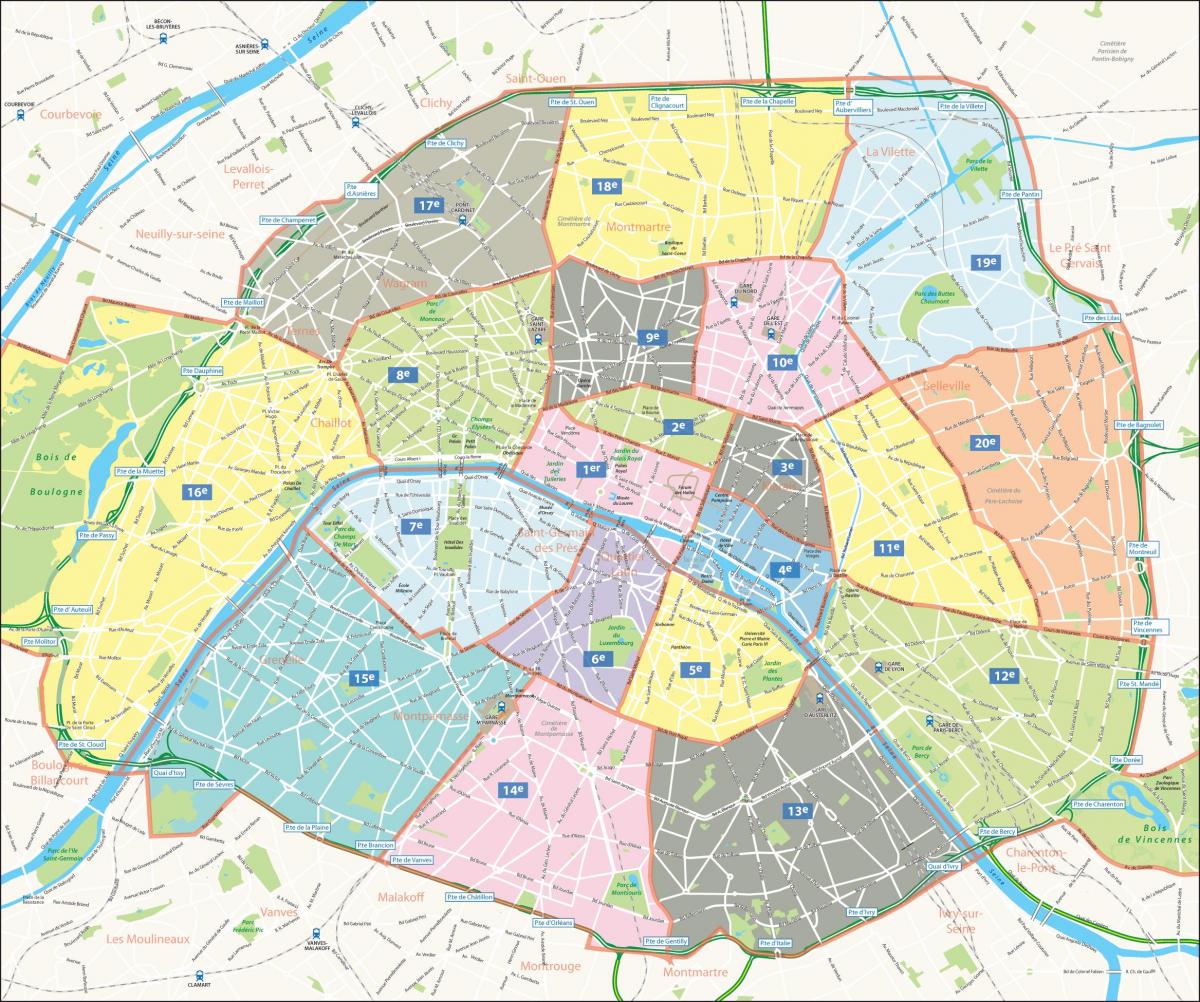 Mappa della zona di Parigi