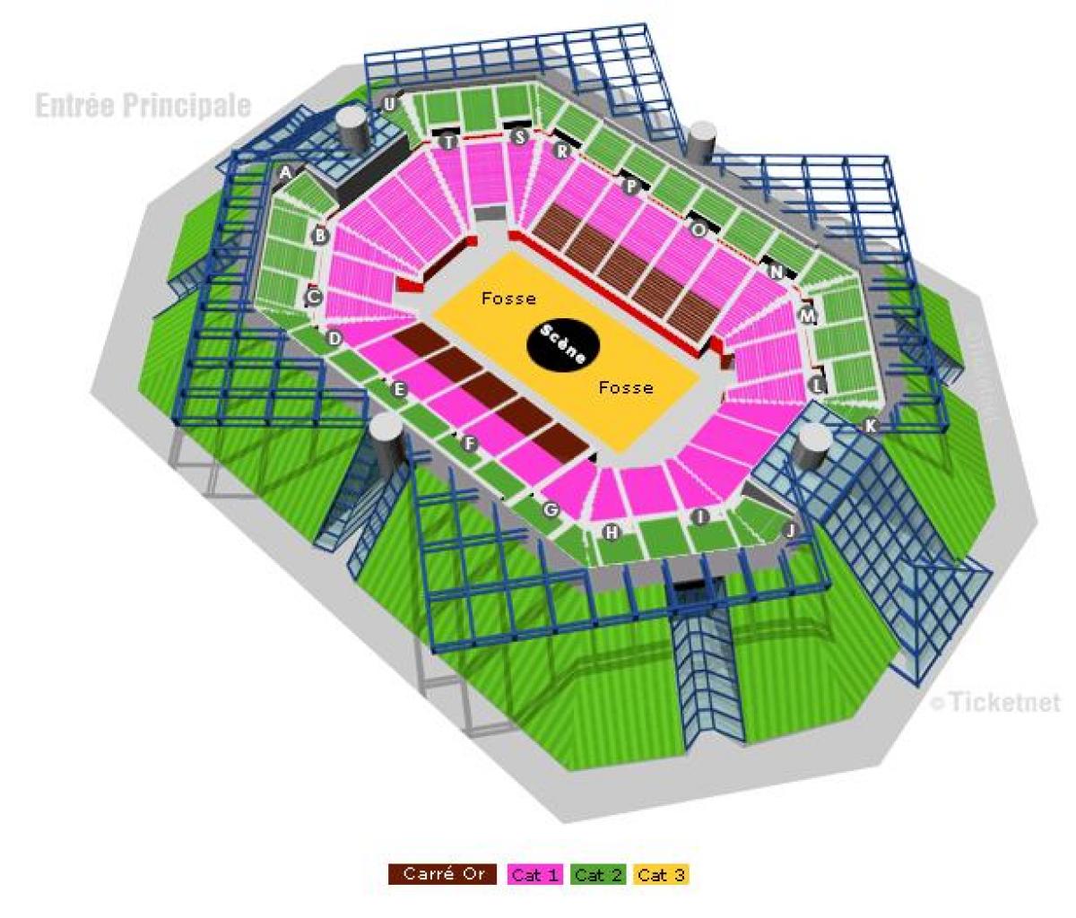 Mappa di Bercy Arena