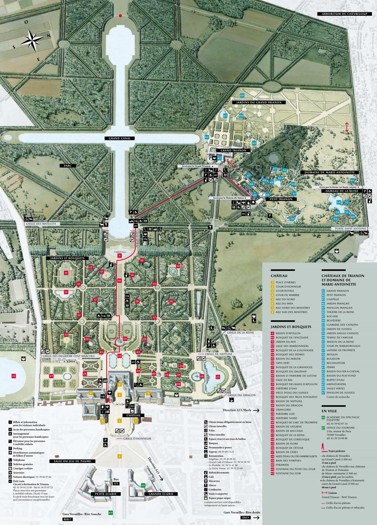 La mappa dei Giardini di Versailles