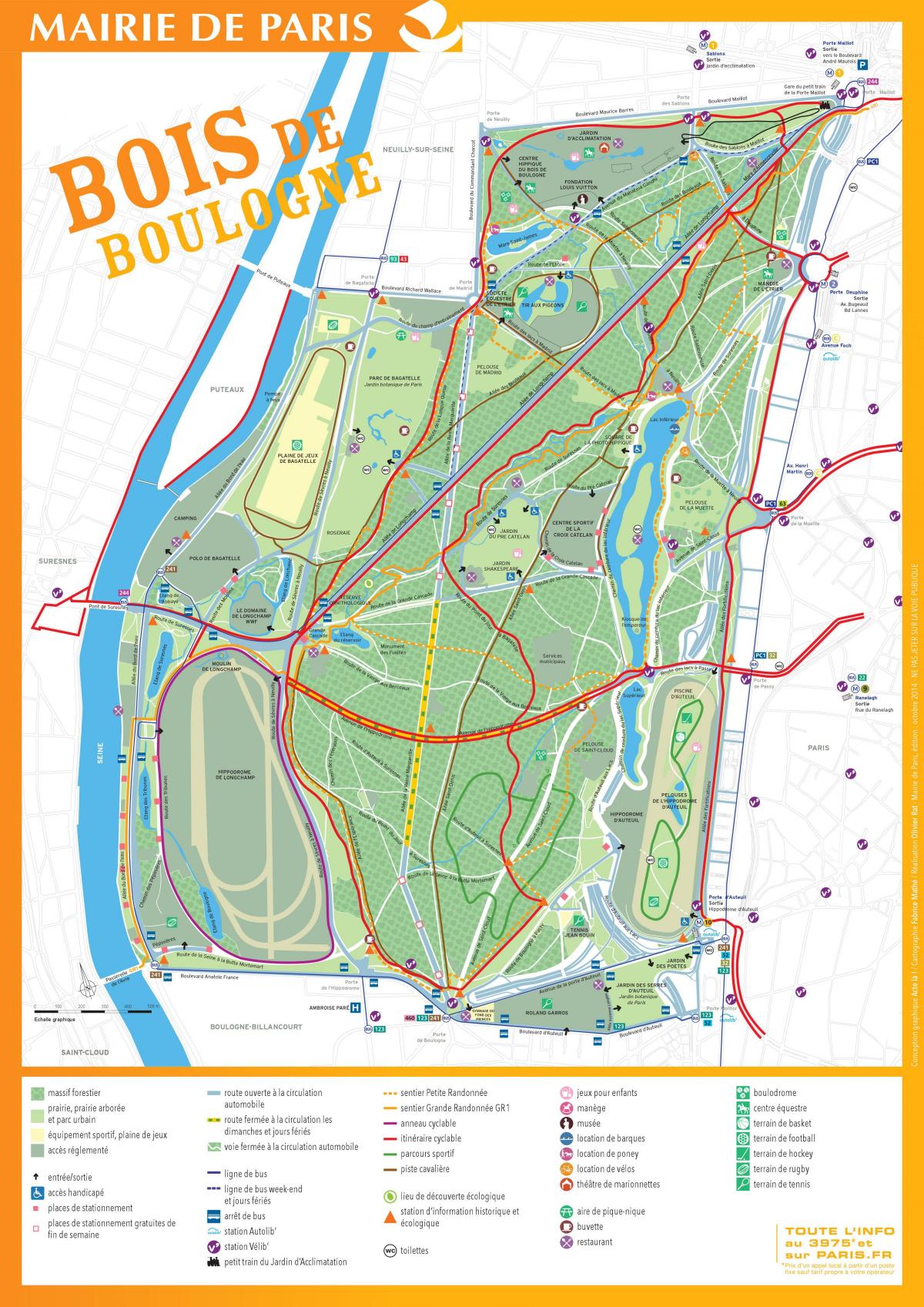 Mappa di Bois de Boulogne