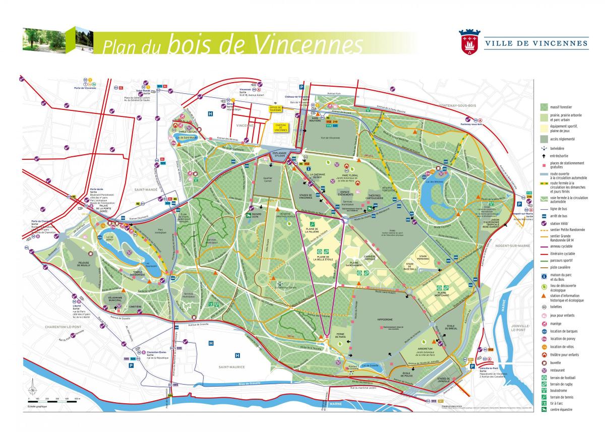 Mappa di Bois de Vincennes
