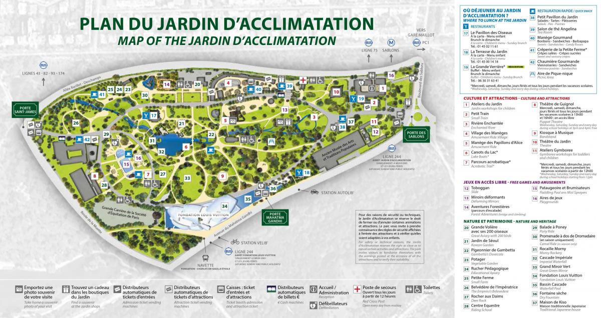 Mappa di Le Jardin d'Acclimatation