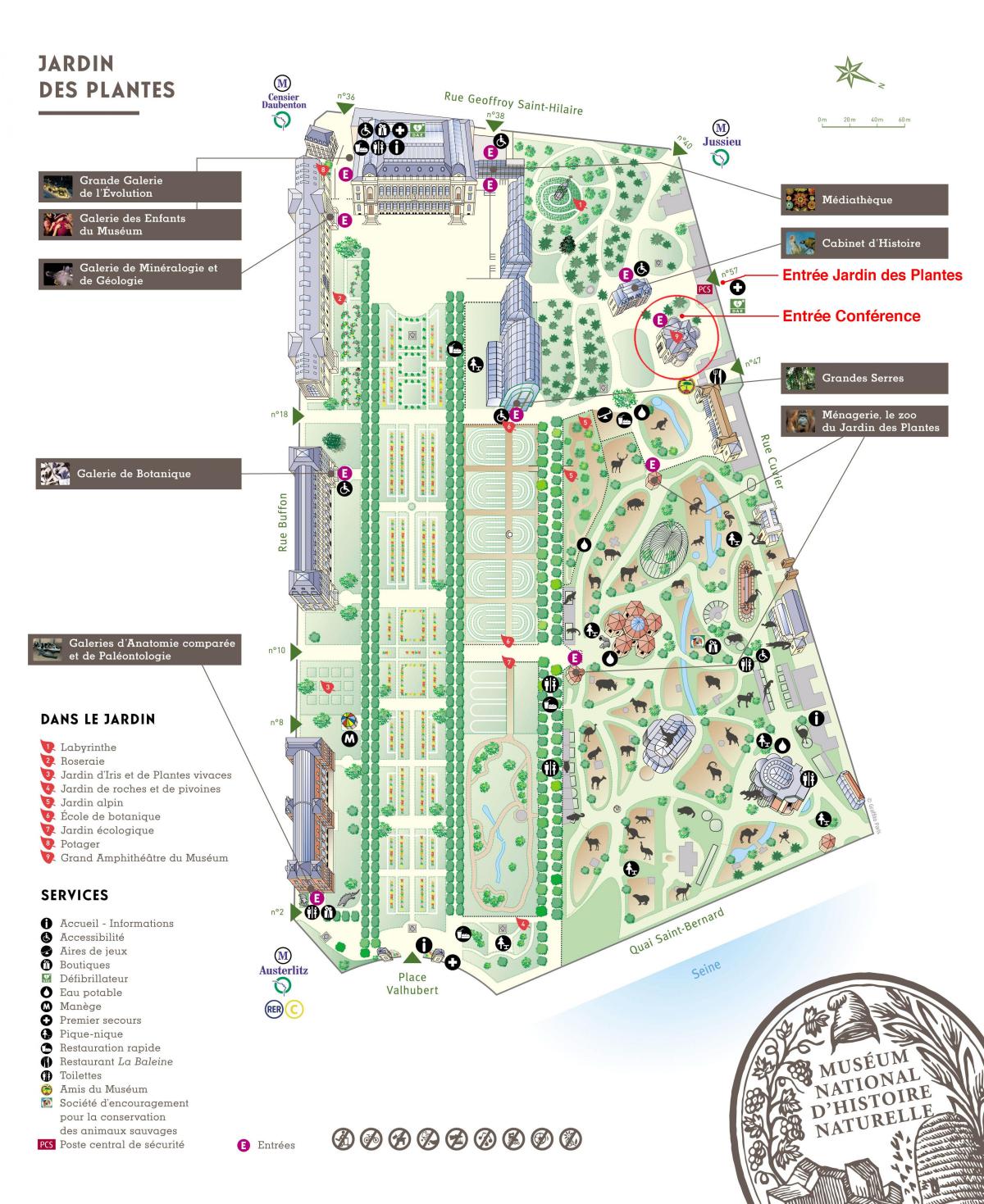 Mappa del Jardin des Plantes