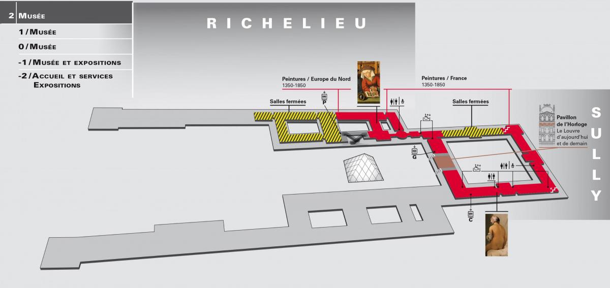 Mappa di Museo del Louvre di Livello 2