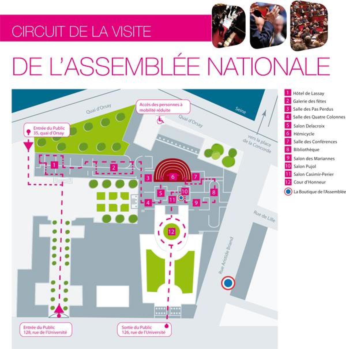Mappa del Palais Bourbon