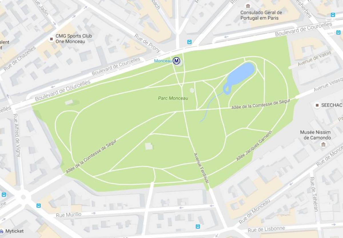 Mappa del Parc Monceau