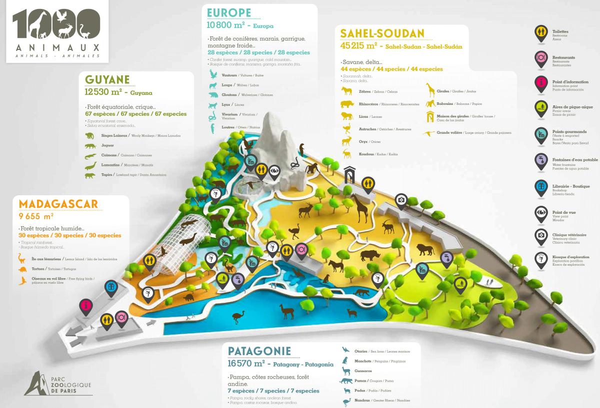 Mappa del Parco Zoologico di Parigi