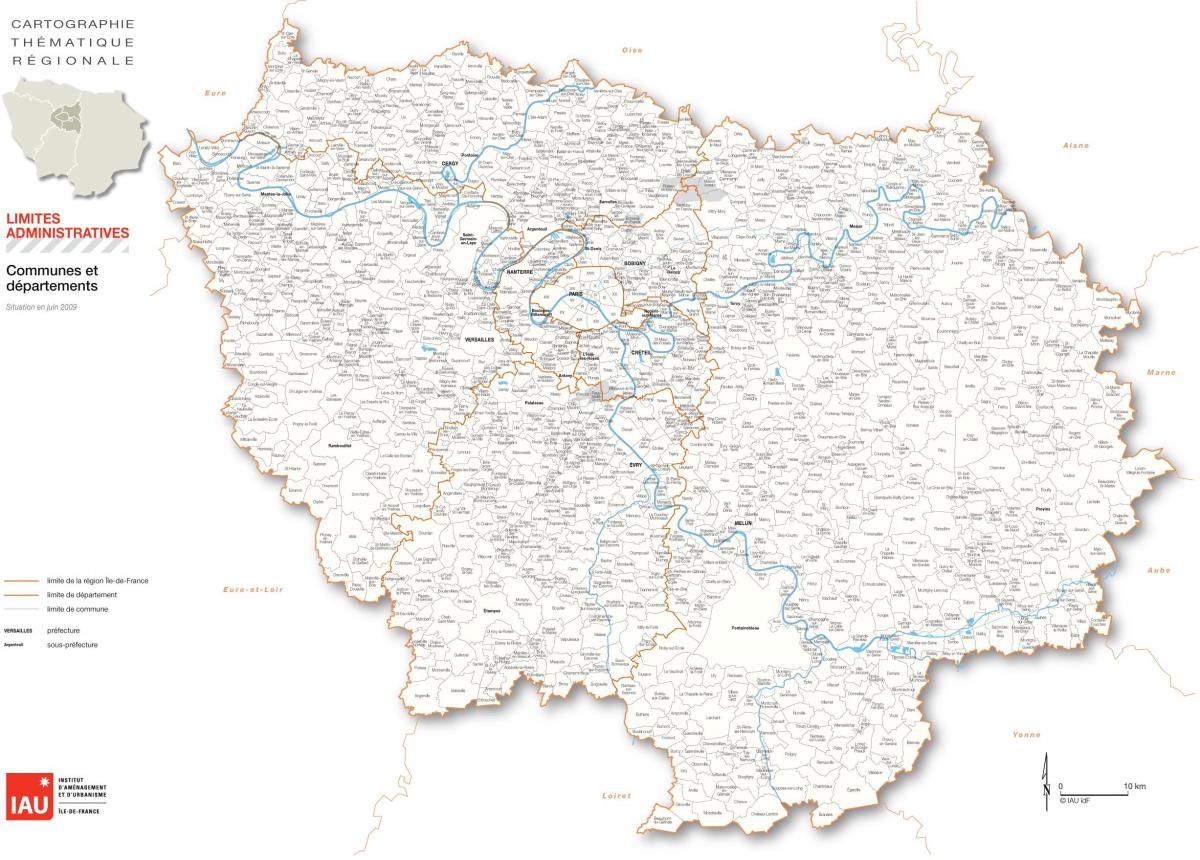 Mappa di l'Ile-de-France