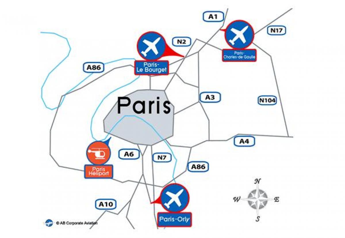 Mappa dell'aeroporto di Parigi