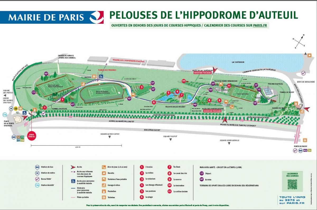 Mappa dell'Ippodromo di Auteuil