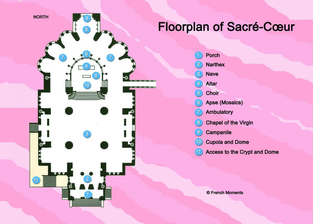 Mappa della Basilica del Sacro Cuore di Parigi