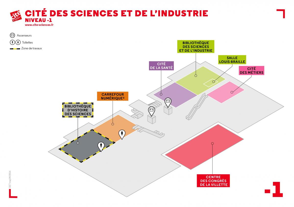 Mappa di La Cité des Sciences et de l'Industrie di Livello -1