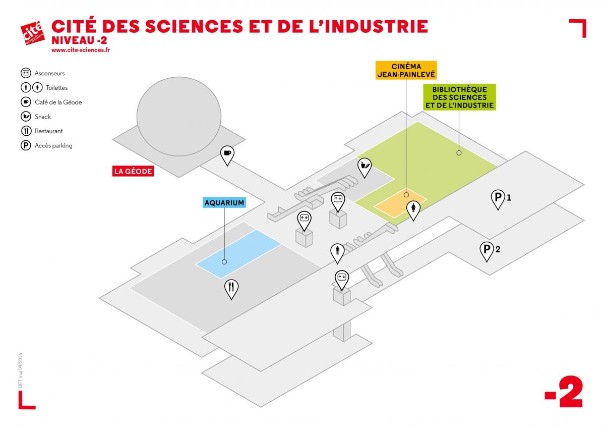 Mappa di La Cité des Sciences et de l'Industrie di Livello -2