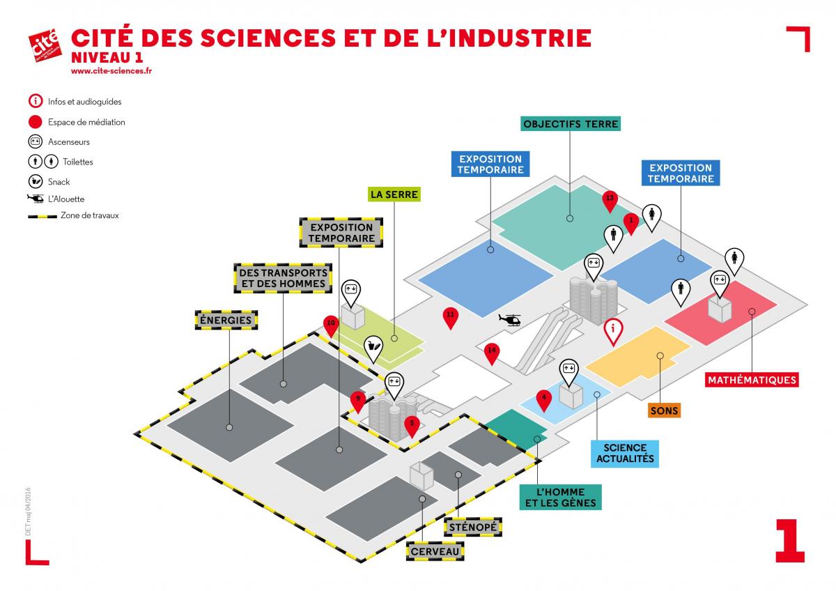 Mappa di La Cité des Sciences et de l'Industrie di Livello 1
