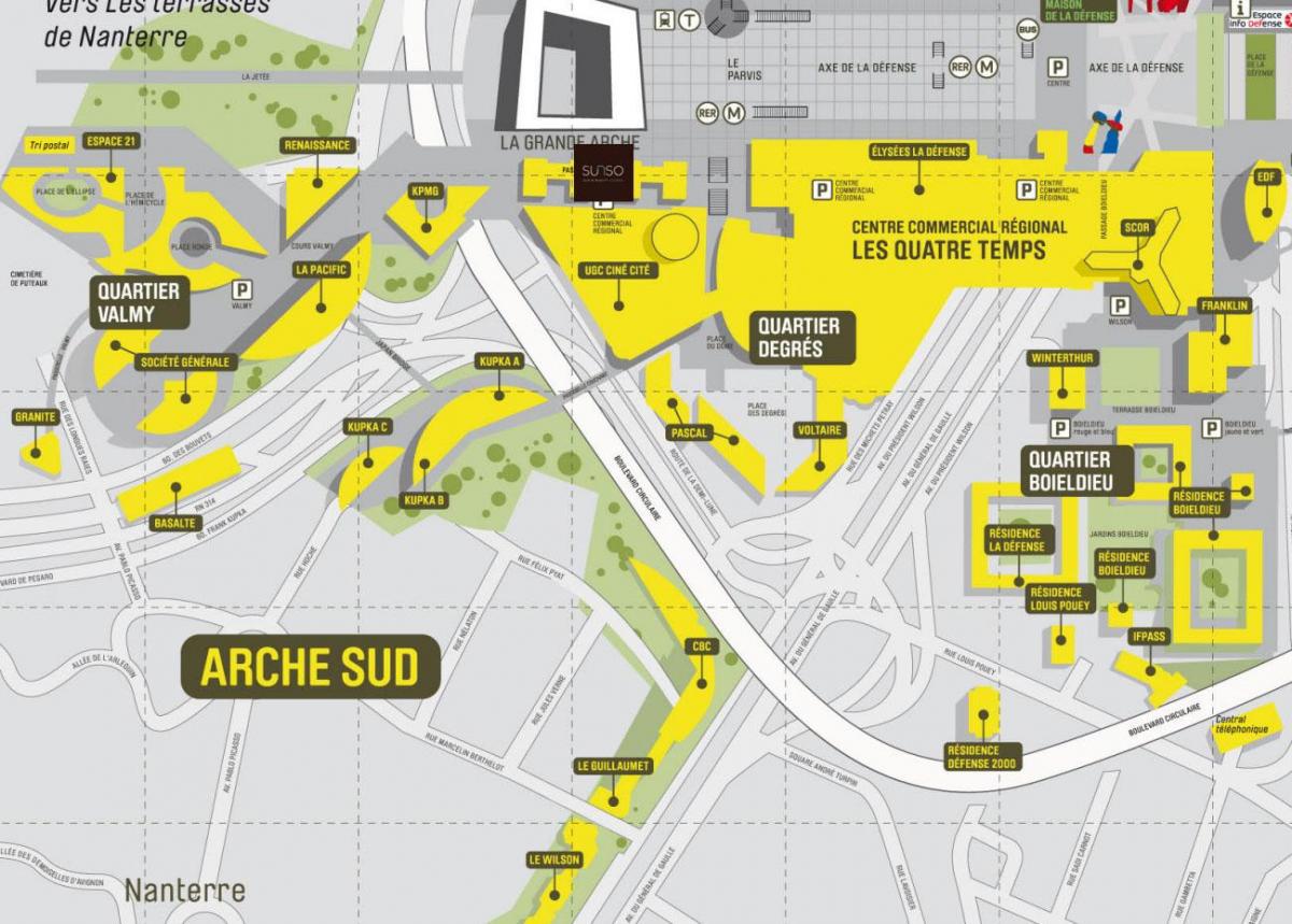 Mappa di La Défense Sud Arche