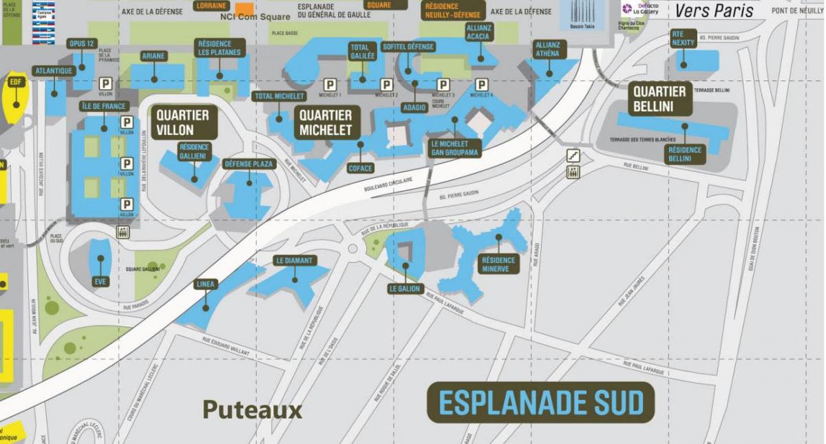 Mappa di La Défense Sud Esplanade