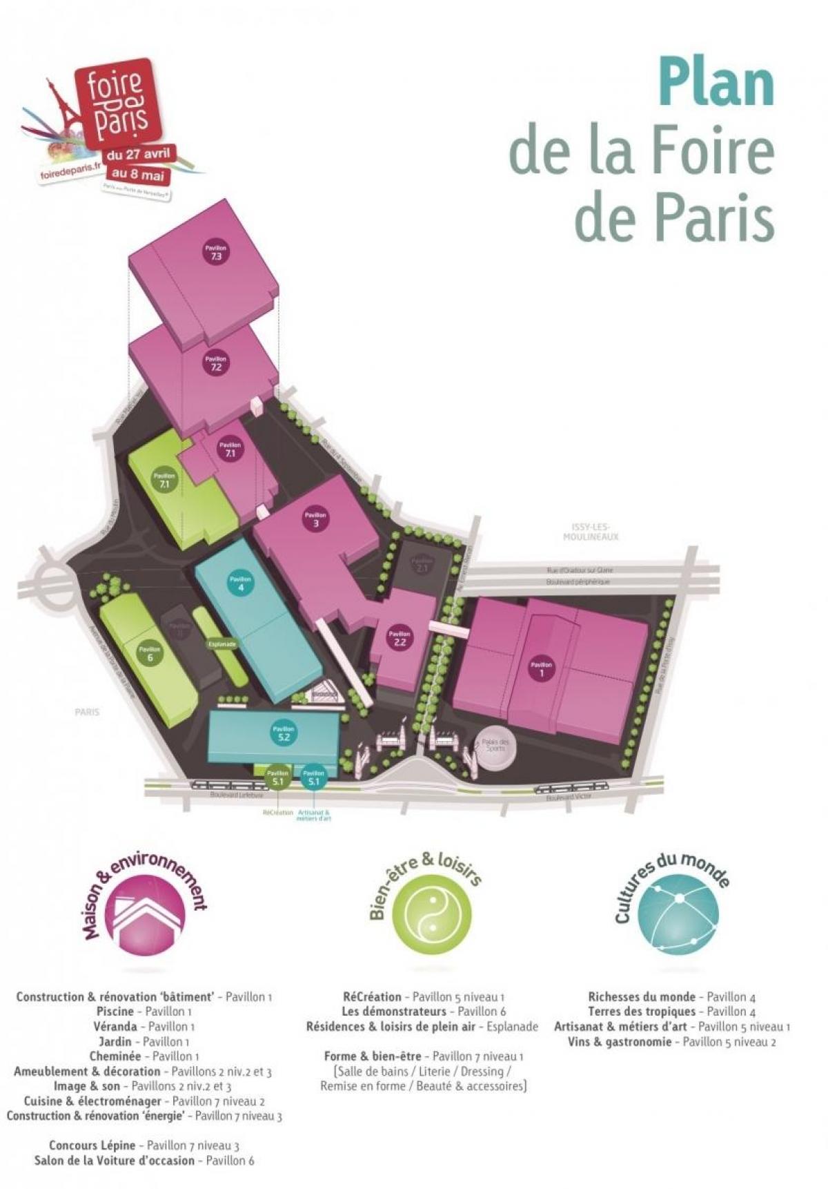 Mappa della Foire de Paris