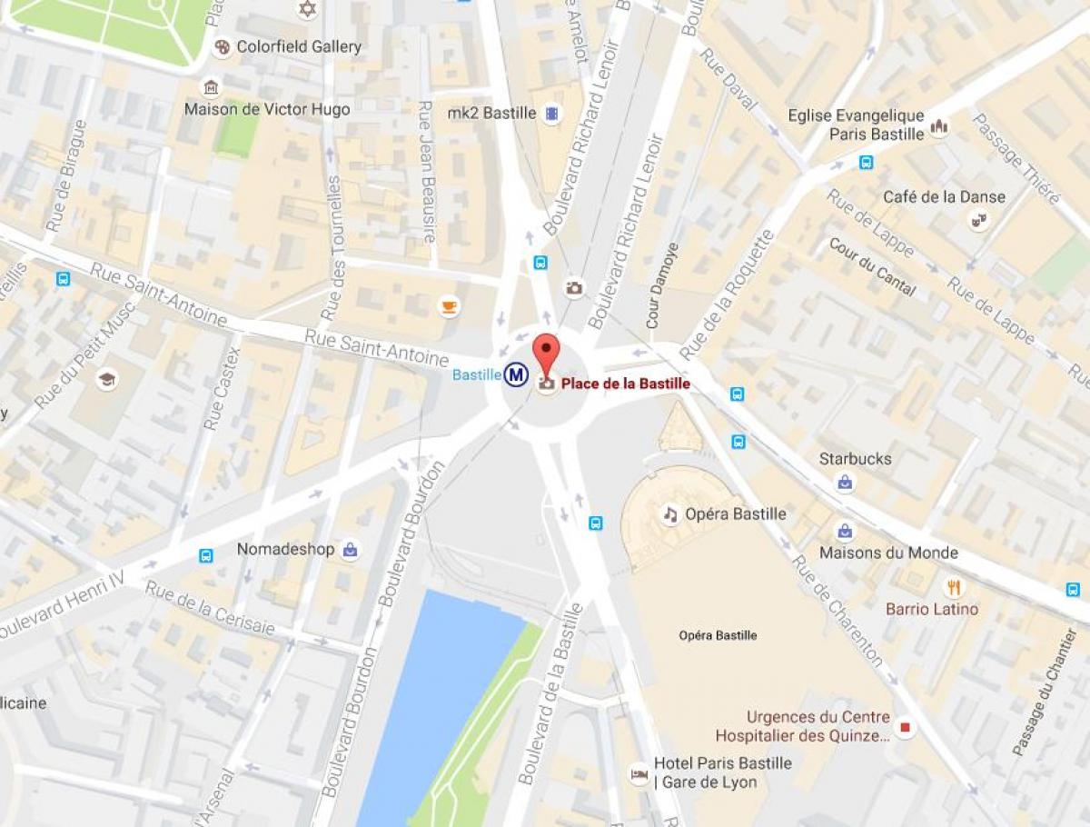 Mappa di La Place de la Bastille