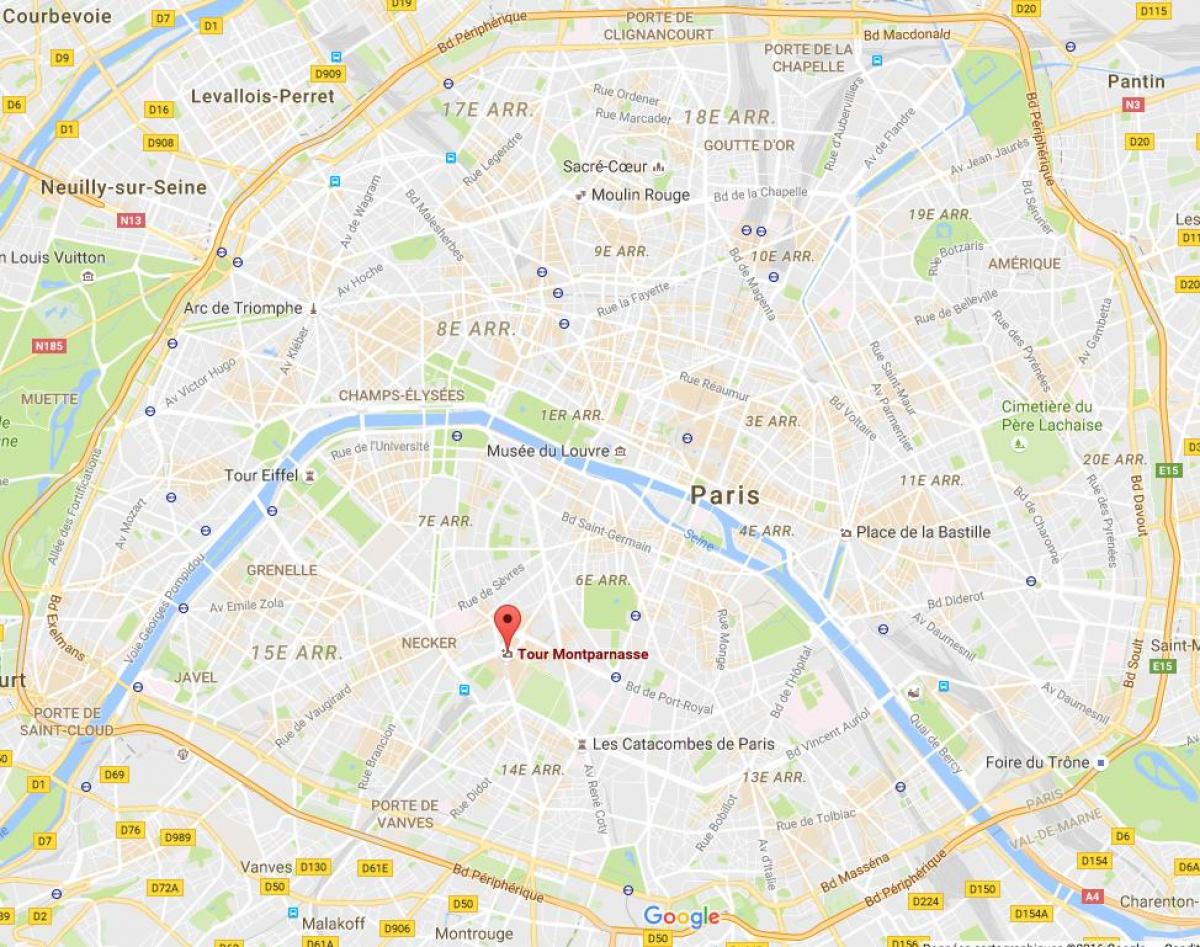 Mappa di La Tour Montparnasse