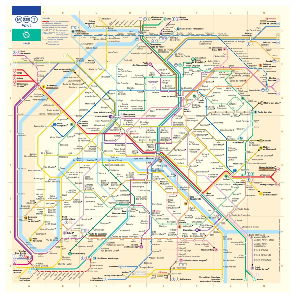 Mappa della metropolitana di Parigi