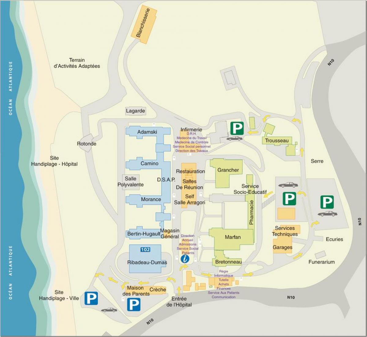 Mappa di Marin de Hendaye ospedale