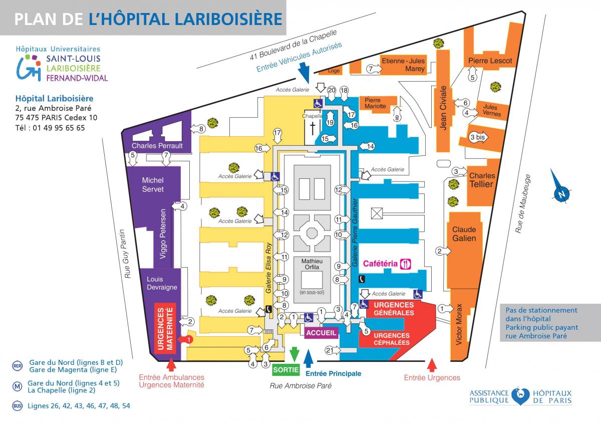 La mappa ospedale Lariboisiere