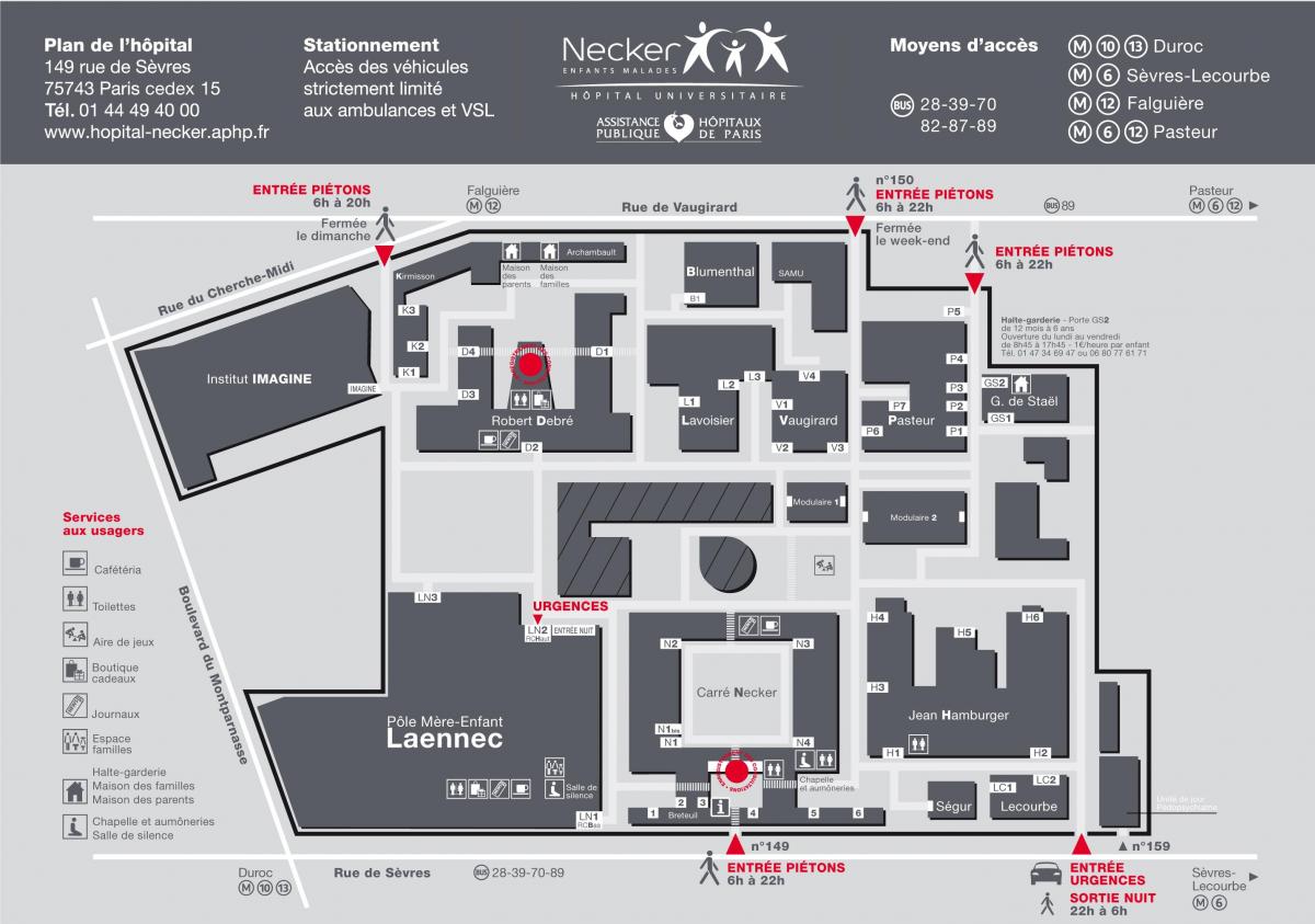 La mappa ospedale Necker