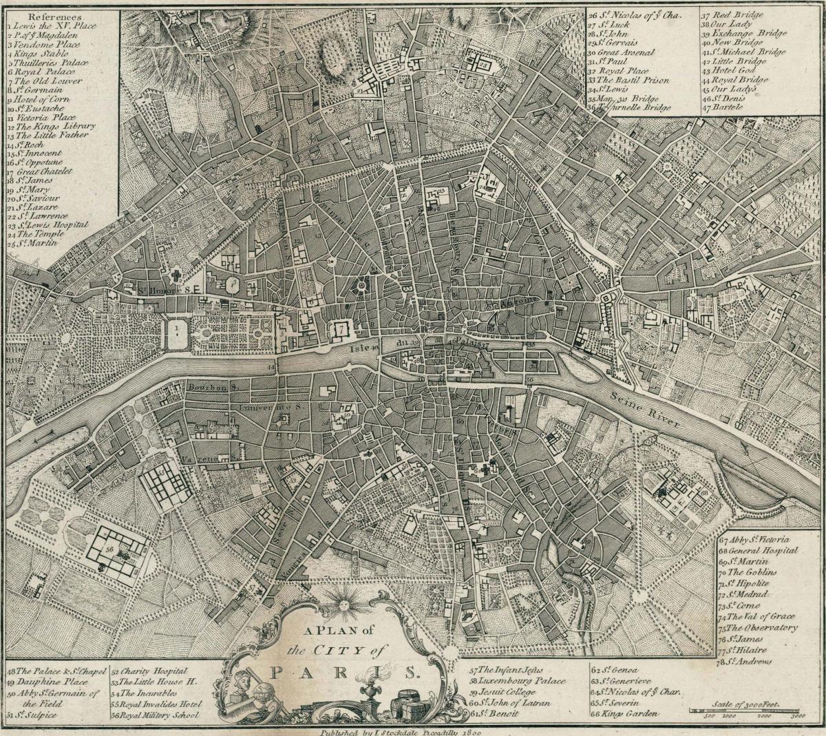 Mappa di Parigi 1800