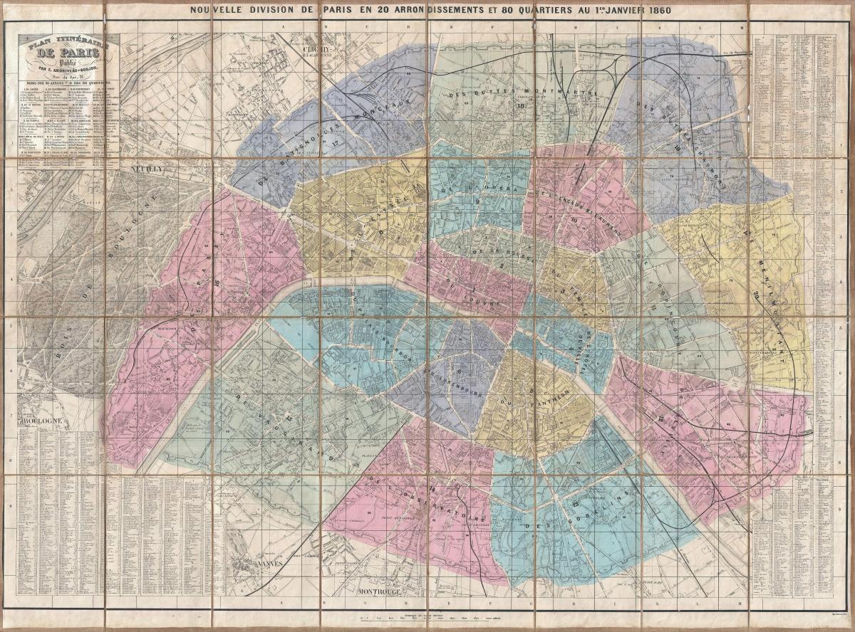 Mappa di Parigi, 1860