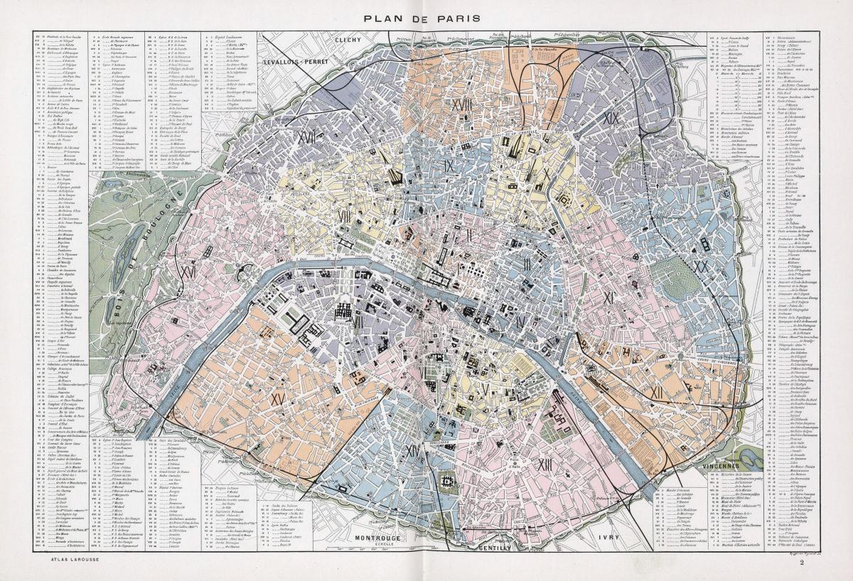 Mappa di Parigi del 1900