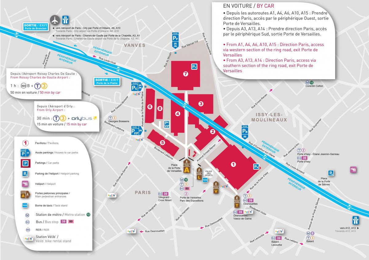 Mappa di Paris expo Porte de Versailles