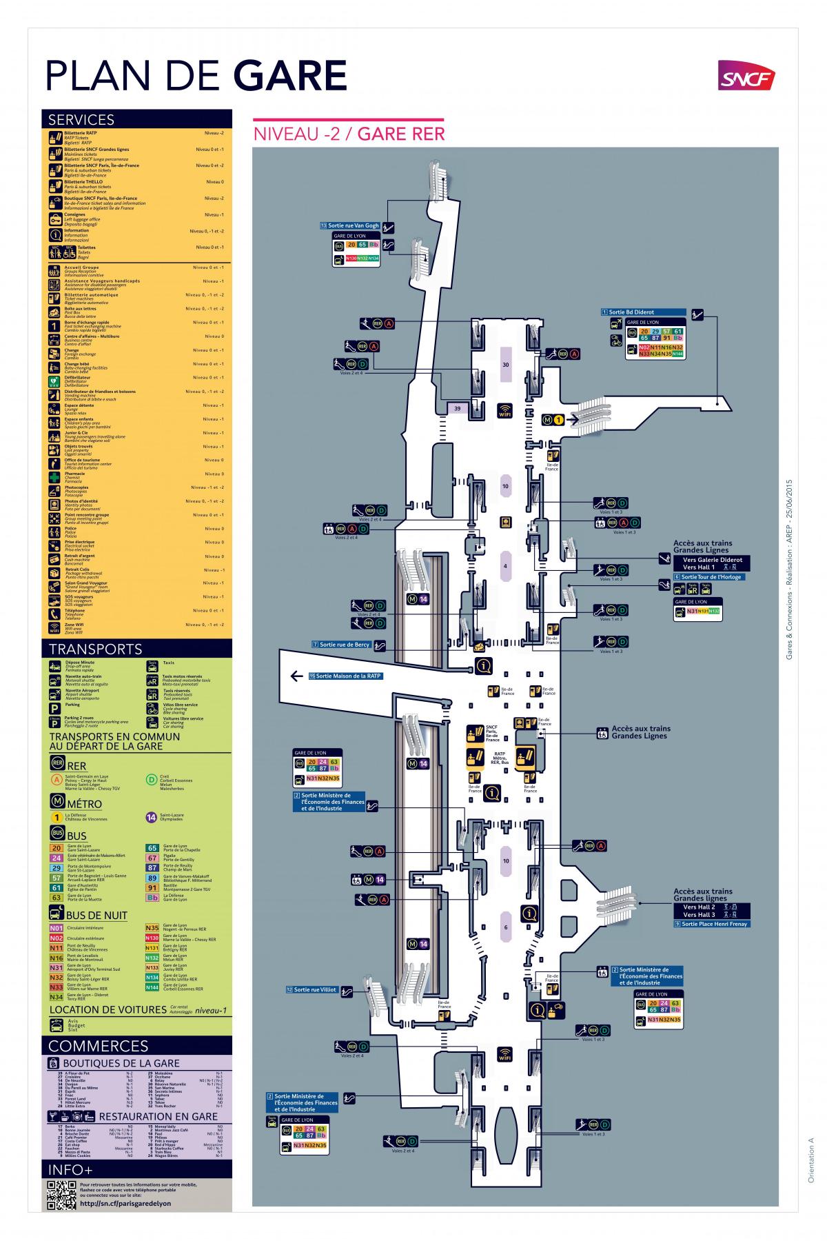 Mappa di Paris-Gare de Lyon RER