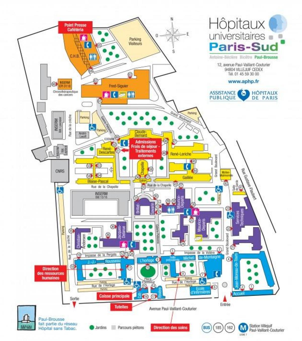 Mappa di Paul-Brousse ospedale