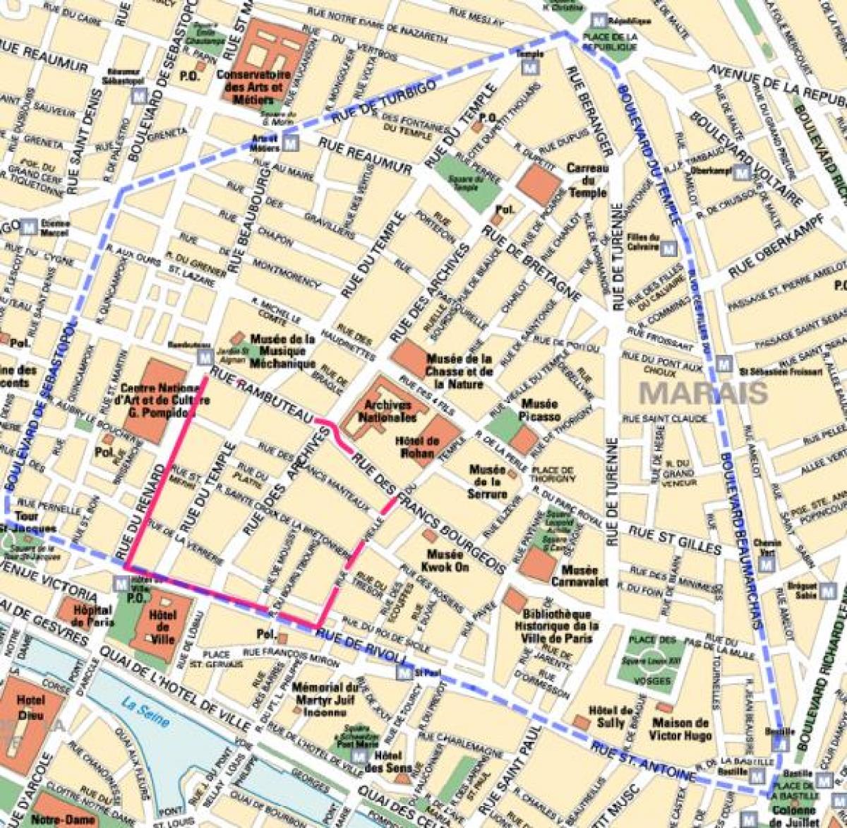 Mappa del quartiere Gay di Parigi