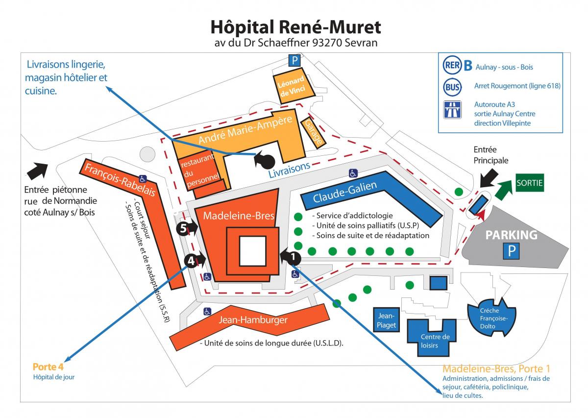Mappa di René-Muret ospedale