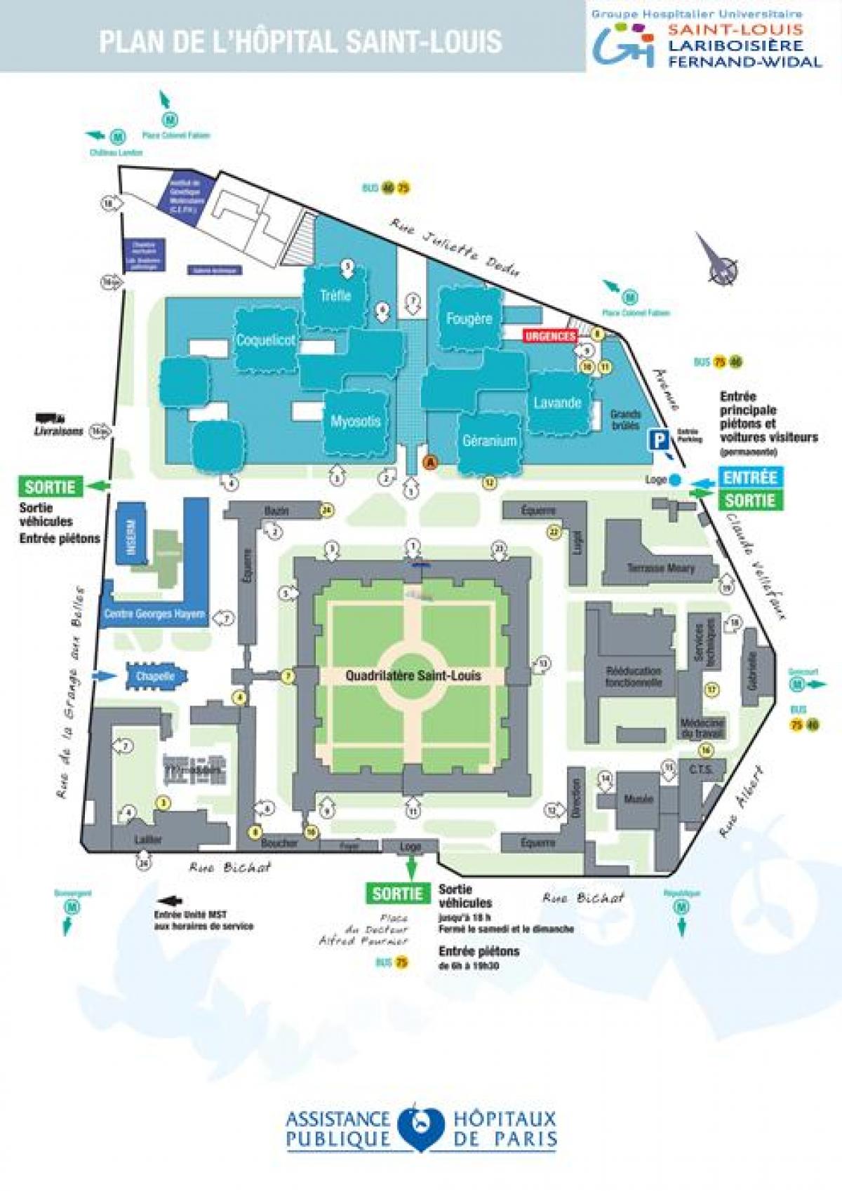 Mappa di Saint-Louis ospedale