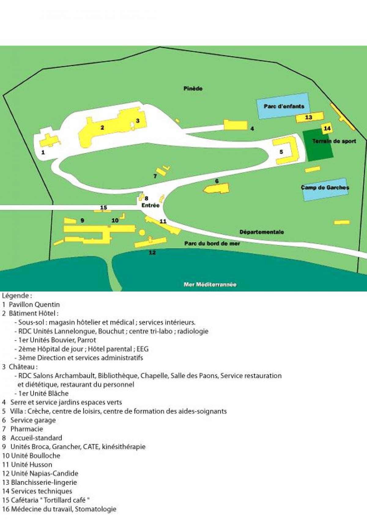 Mappa di San Salvadour ospedale