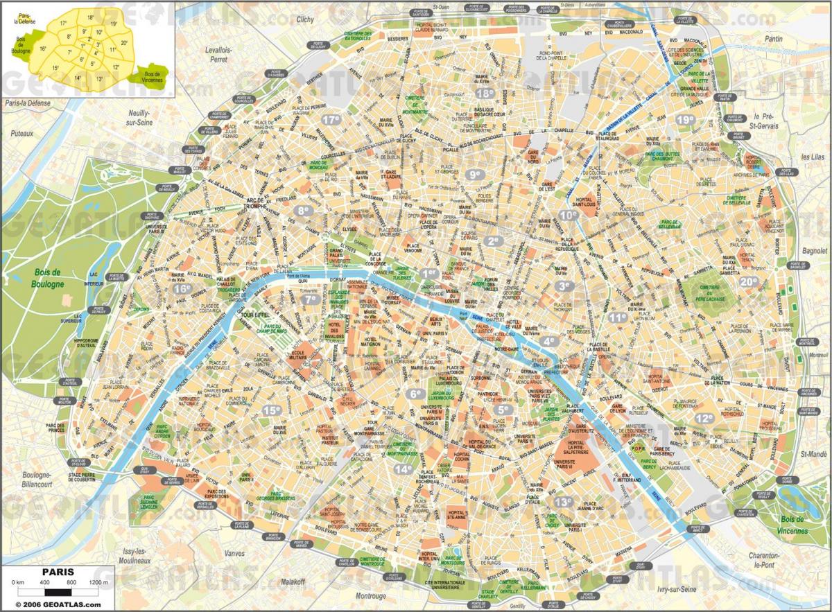 Mappa di Strade di Parigi