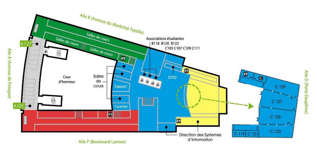 Mappa di Università Dauphine - piano 1