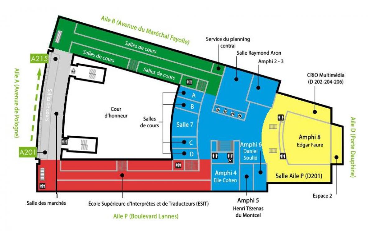 Mappa di Università Dauphine - piano 2