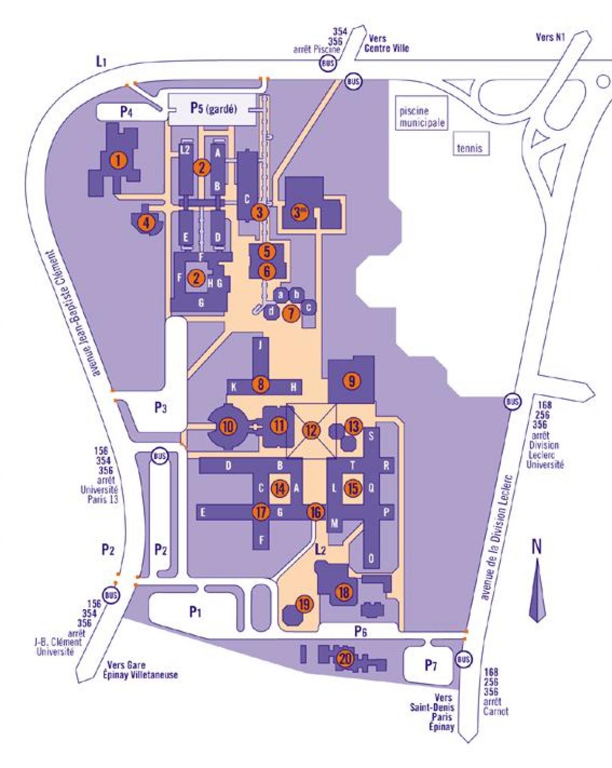 Mappa di Università Parigi 13