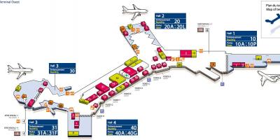 Mappa di West aeroporto di Orly