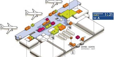 Mappa di aeroporto CDG terminal 3
