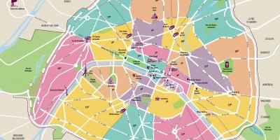 Mappa delle attrazioni di Parigi
