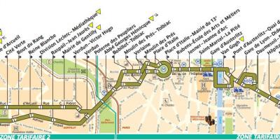 La mappa dei bus di linea di Parigi 57