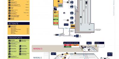 Mappa di Gare Montparnasse Livello 3 Pasteur